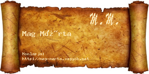 Mag Márta névjegykártya